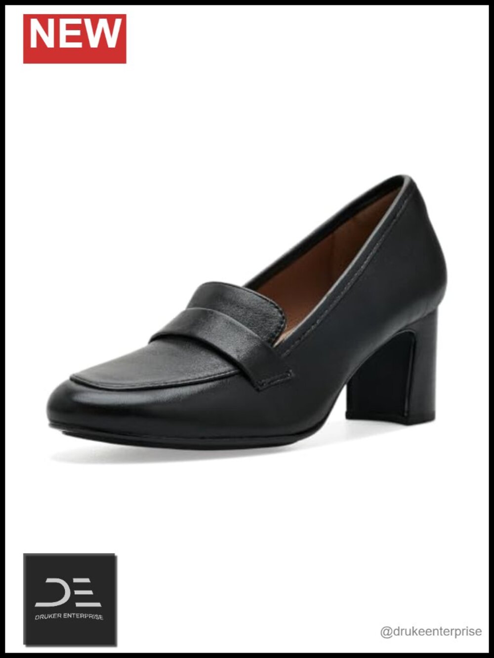 Leather Dress Loafers Wrapped Heel 2.5" Cushioned